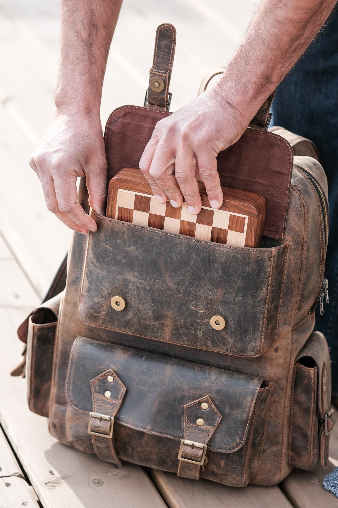 7.5" Handmade Folding Magnetic Travel Chess Set - Sheesham and Maple Wood