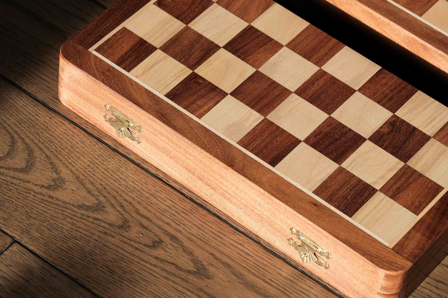 14" Handmade Folding Magnetic Travel Chess Set - Sheesham and Maple Wood